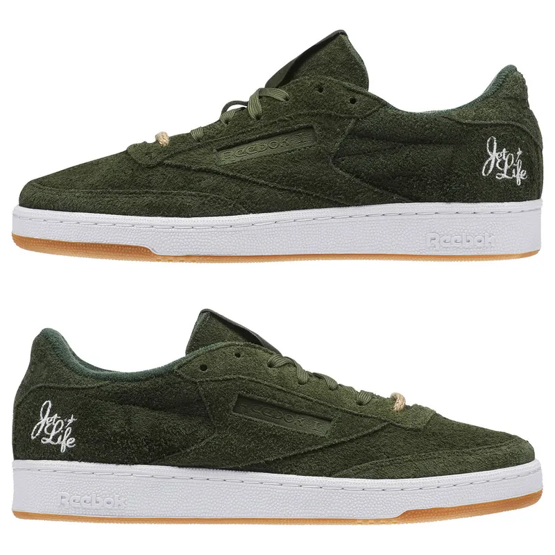 Reebok Club C Currensy Jet Life Primal Green/White-Hemp (Other Brands Reebok)