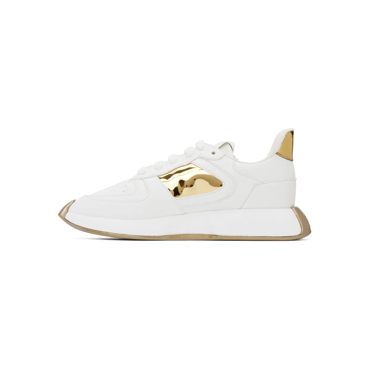 Giuseppe Zanotti White & Gold Ferox Sneakers (RM20033-91680) (3)