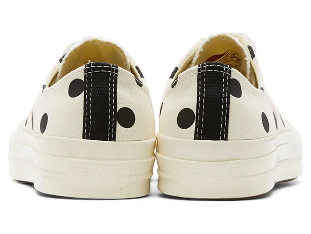 Comme des Garçons Play Black Converse Edition Polka Dot Heart Chuck 70 Low Sneakers (P1K114) (4)