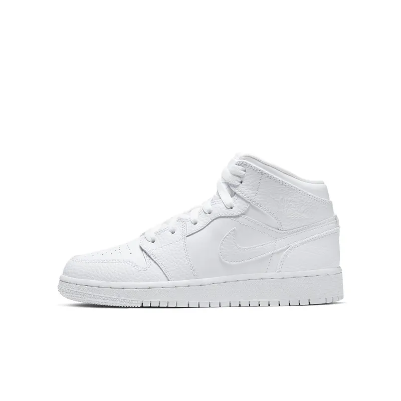 Nike Jordan 1 Mid Triple White (GS) White/White/White (554725-130)