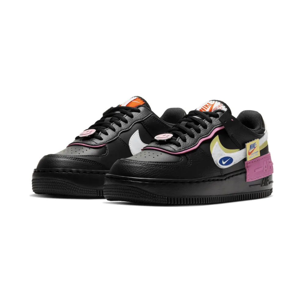 Nike Air Force 1 Shadow Removable Patches Black Pink (W) Black/Limelight-Cosmic Fuchsia-White (CU4743-001)