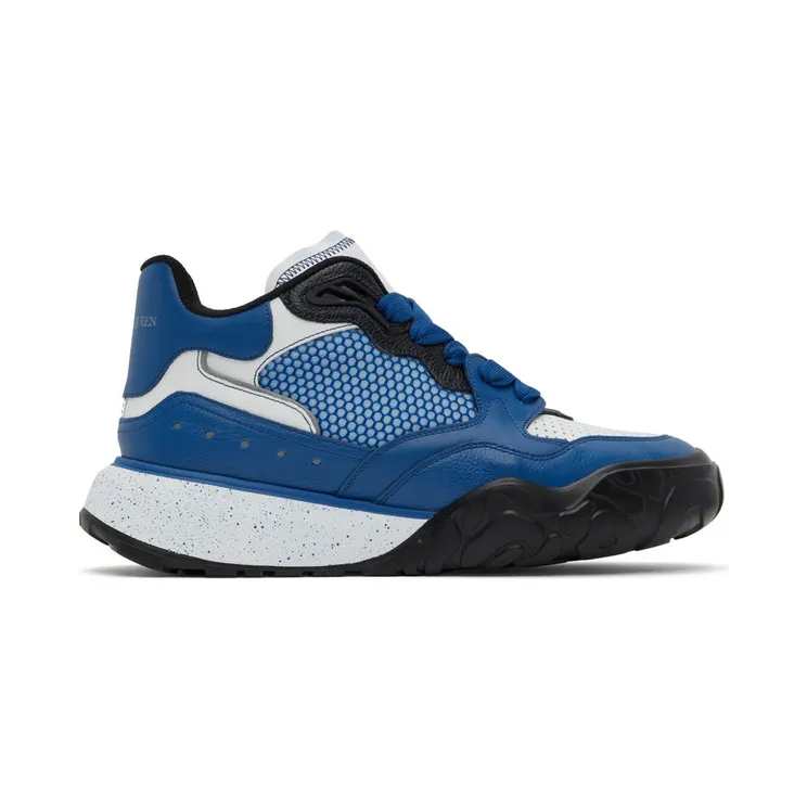 Alexander McQueen Blue & White Court Sneakers (705122WIBR2)