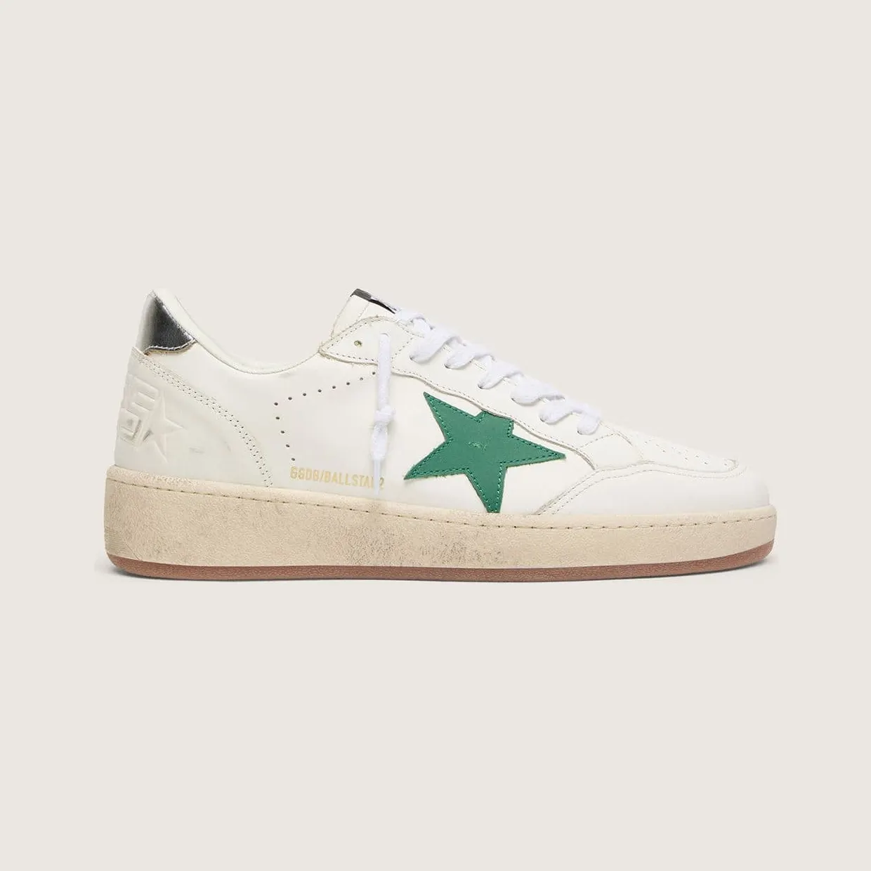 Golden Goose Ball Star With Green Leather Star And Metallic Leather Heel Tab (GMF00804.F006971.10630)