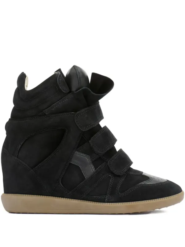 ISABEL MARANT Bekett Wedge-Sneakers mit Klettverschluss – Nude (BK0010FAA1E19S)