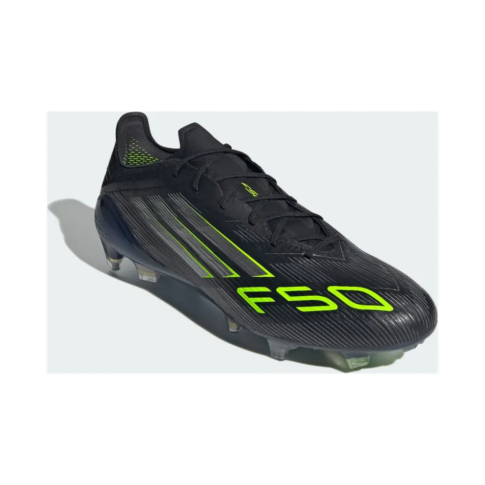 adidas F50 Elite Firm Ground Boots “Core Black / Iron Metallic / Lucid Lemon” (JH7616)