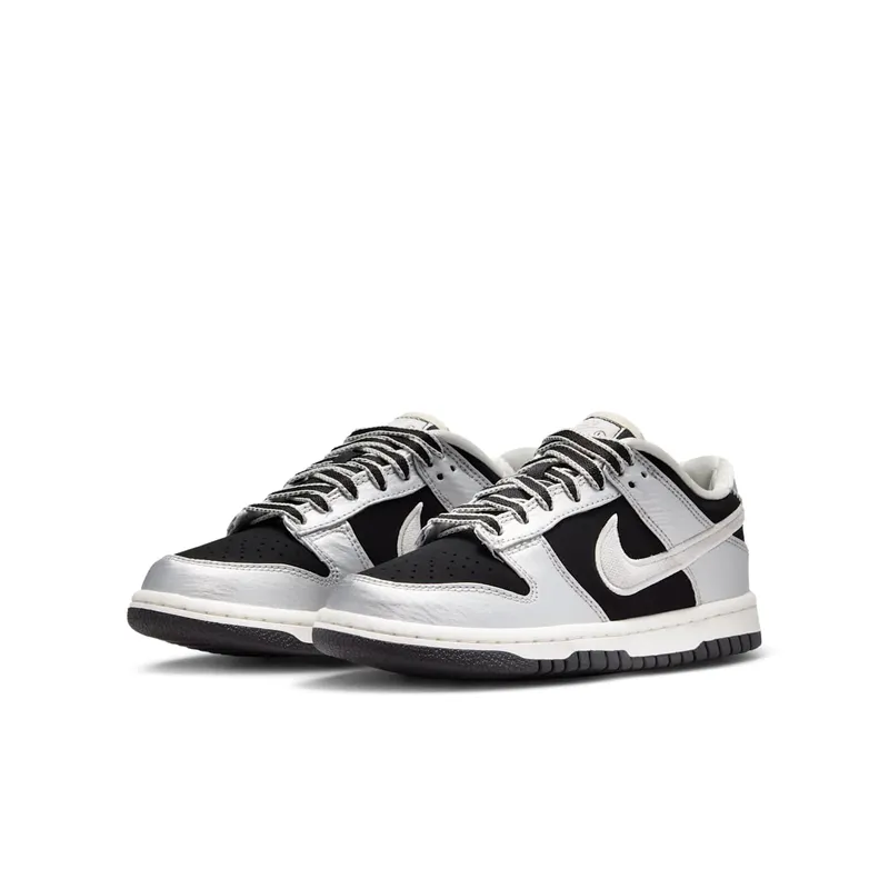 Nike Dunk Low LV8 GS “Metallic Silver Black Sail” (IV5971-001)