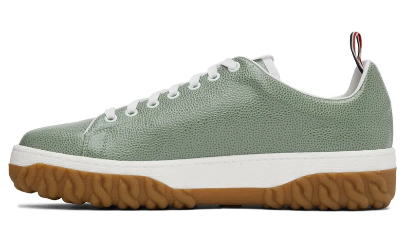 Thom Browne Green Cable Knit Court Low-Top Sneakers (MFD231B-06257) (3)
