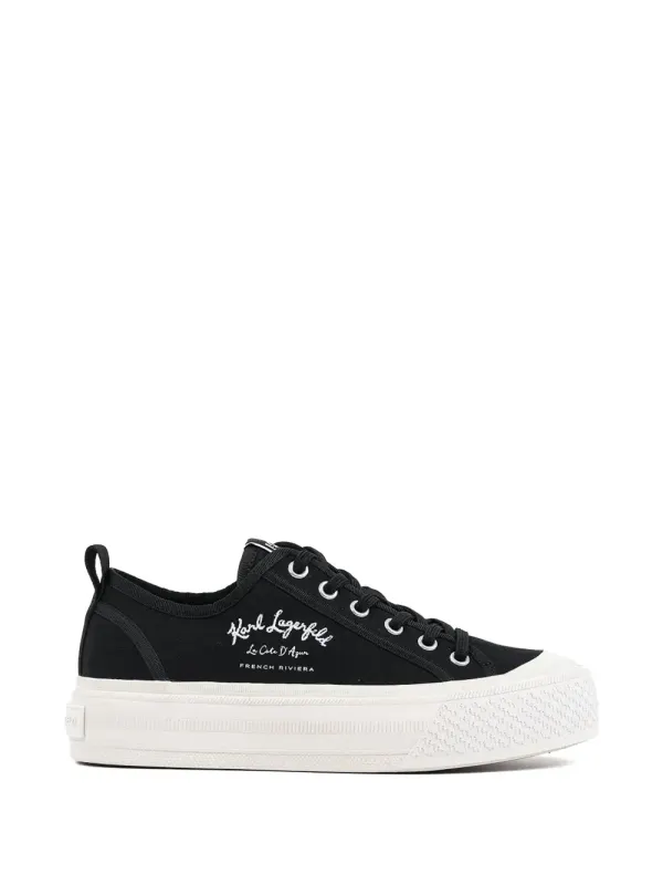 Karl Lagerfeld Kampus Max sneakers with geborduurd logo and plateauzool – Black (KL50523)