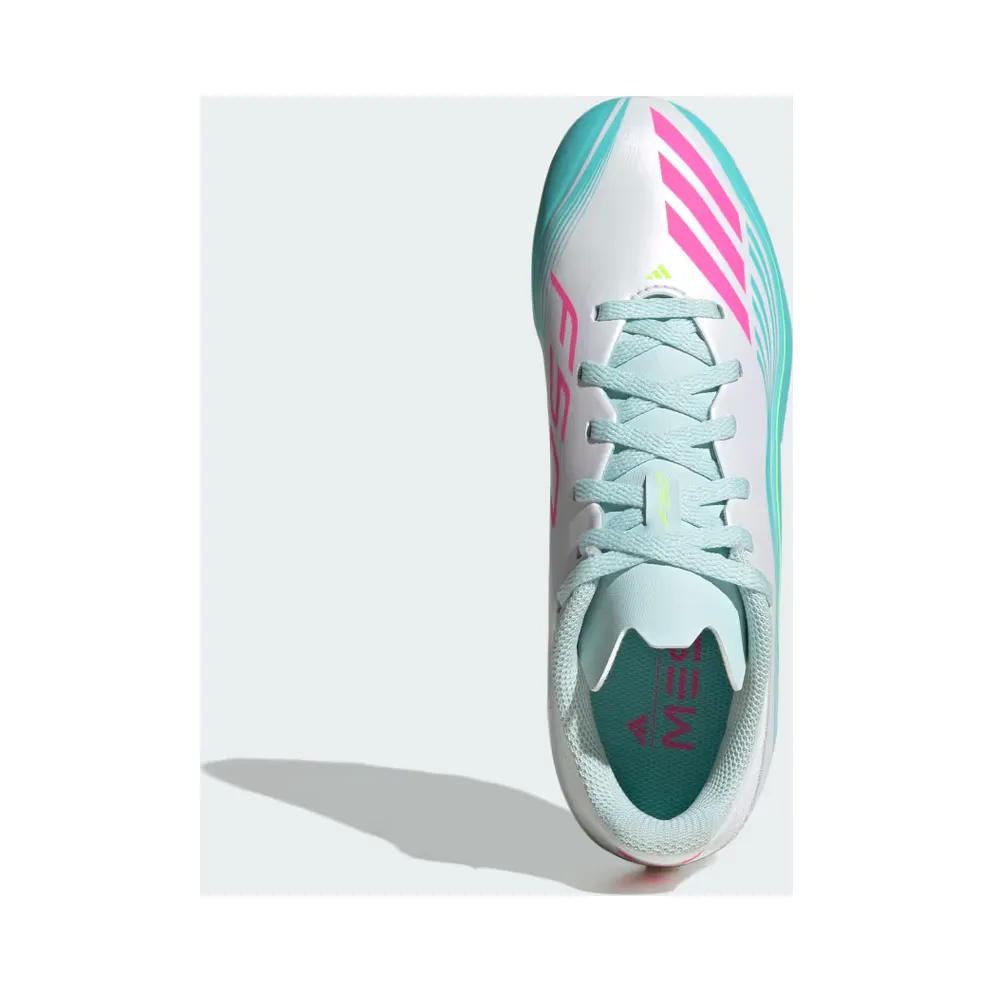 adidas F50 Messi League Firm Ground /multi Ground Football Boots Kids “Cloud White / Lucid Pink / Flash Aqua” (JQ0942)