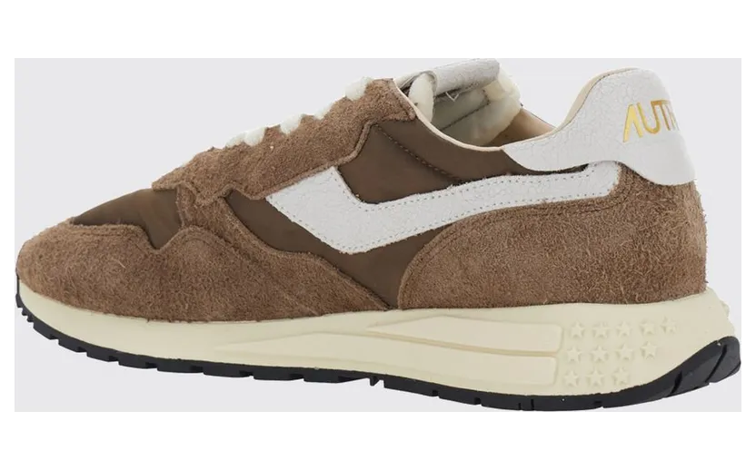 Autry Reelwind Nylon and Suede Bovine Leather Sneakers with Jagged Sole Brown (WWLMC39W) (2)