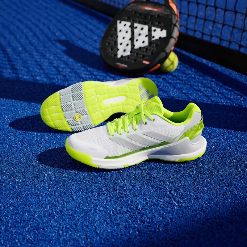 Adidas Crazyquick Lightstrike Padel Shoes Lucid Lemon / Silver Metallic / Wonder Silver (JR9325)