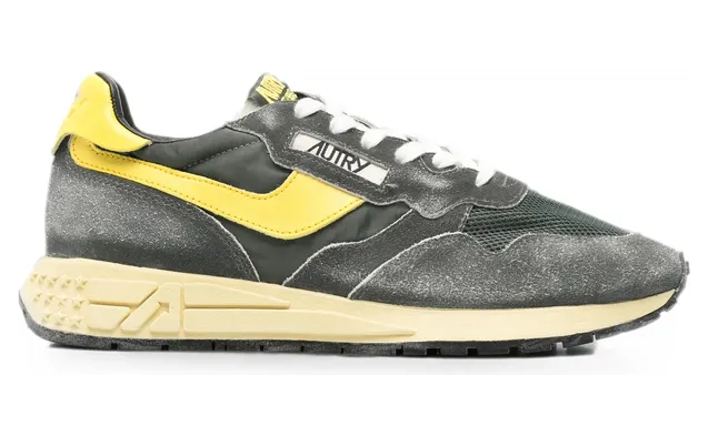 Autry Reelwind Panelled Suede “Grey/Yellow” (WWLM GQ06)