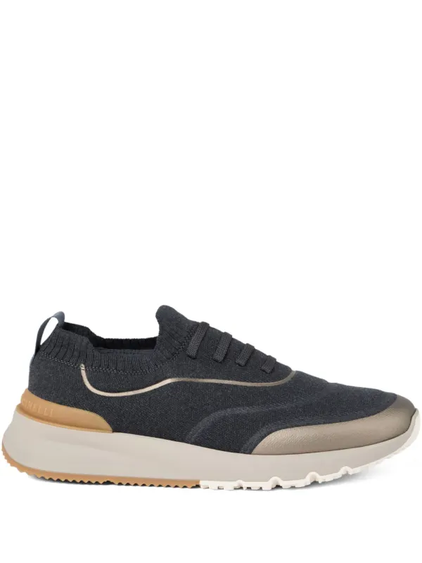 Brunello Cucinelli Slip-On-Sneakers in Strickoptik – Schwarz (MZUAUFO340CDG04)