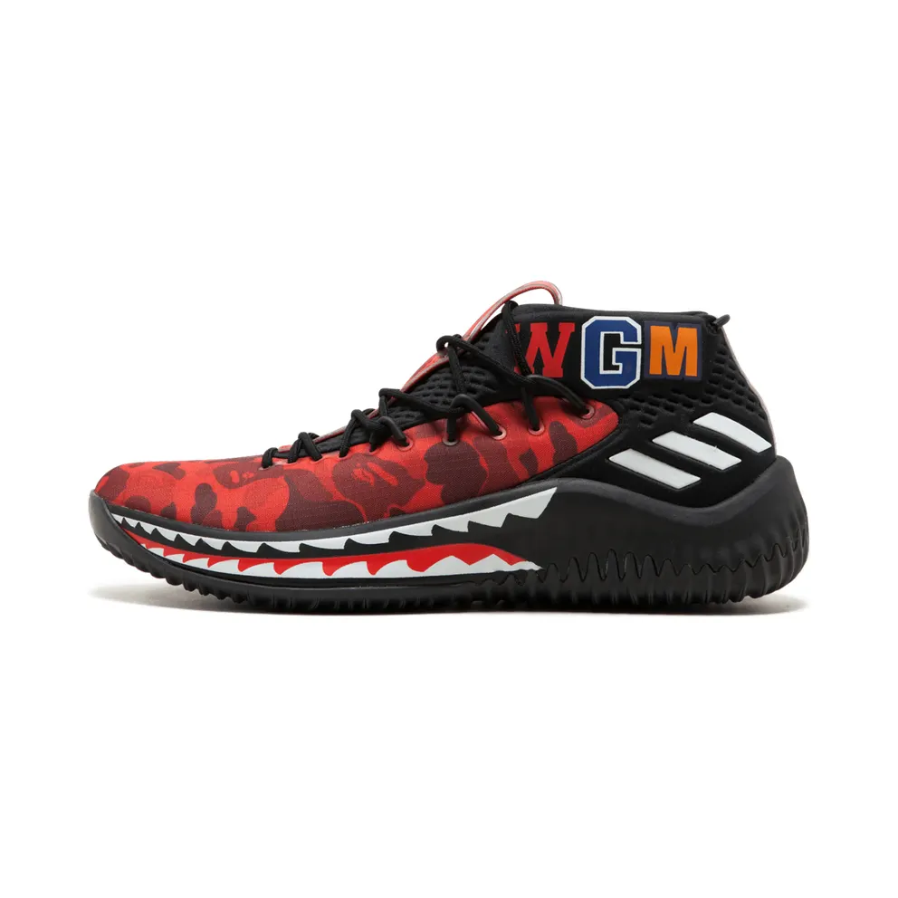 Adidas DAME4 Bape “Red Shark ABC Camo” (AP9976)
