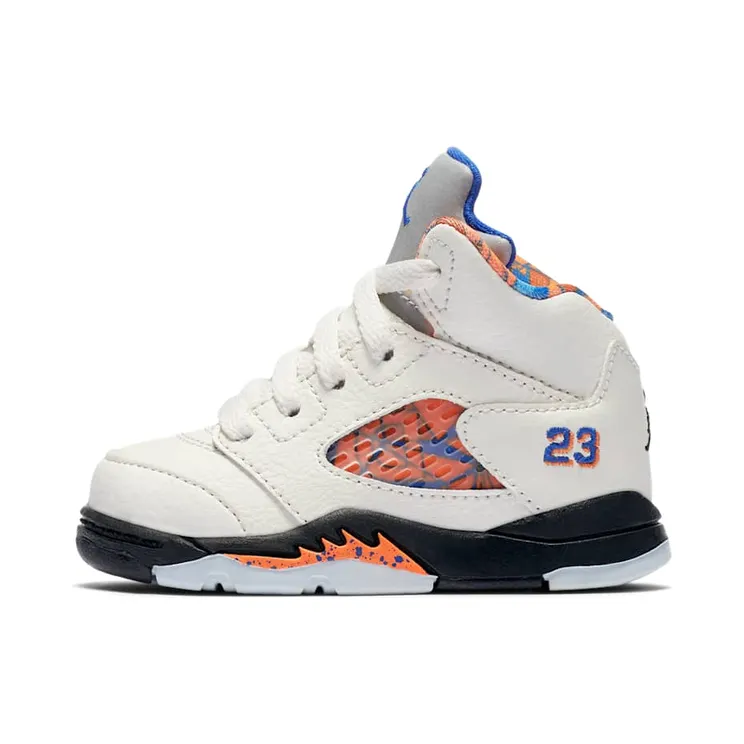 Air Jordan 5 Retro TD ‘International Flight’ Sail/Orange Peel-Black-Hyper Royal (440890-148)