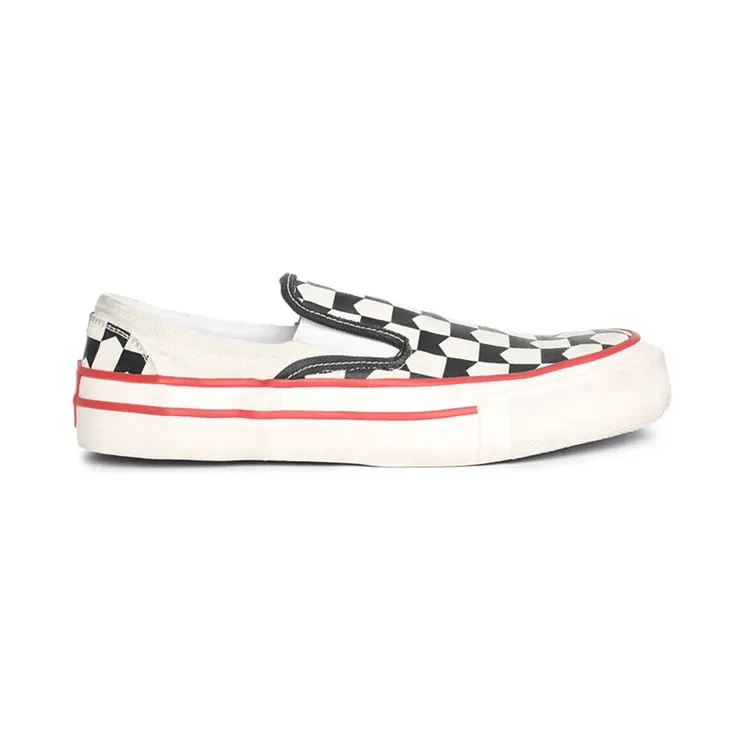 Rhude Karierte Slip-On-Sneakers “White” (RHPS24FO02620156)