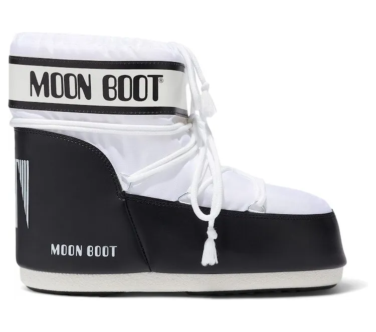 Moon Boot Icon Nylon Low Boot White Black (80D1409340-A001)