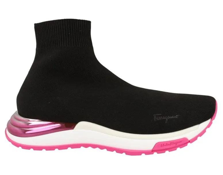 Ferragamo Ninette High-Top Sock Sneakers White (030177-749898-1C)