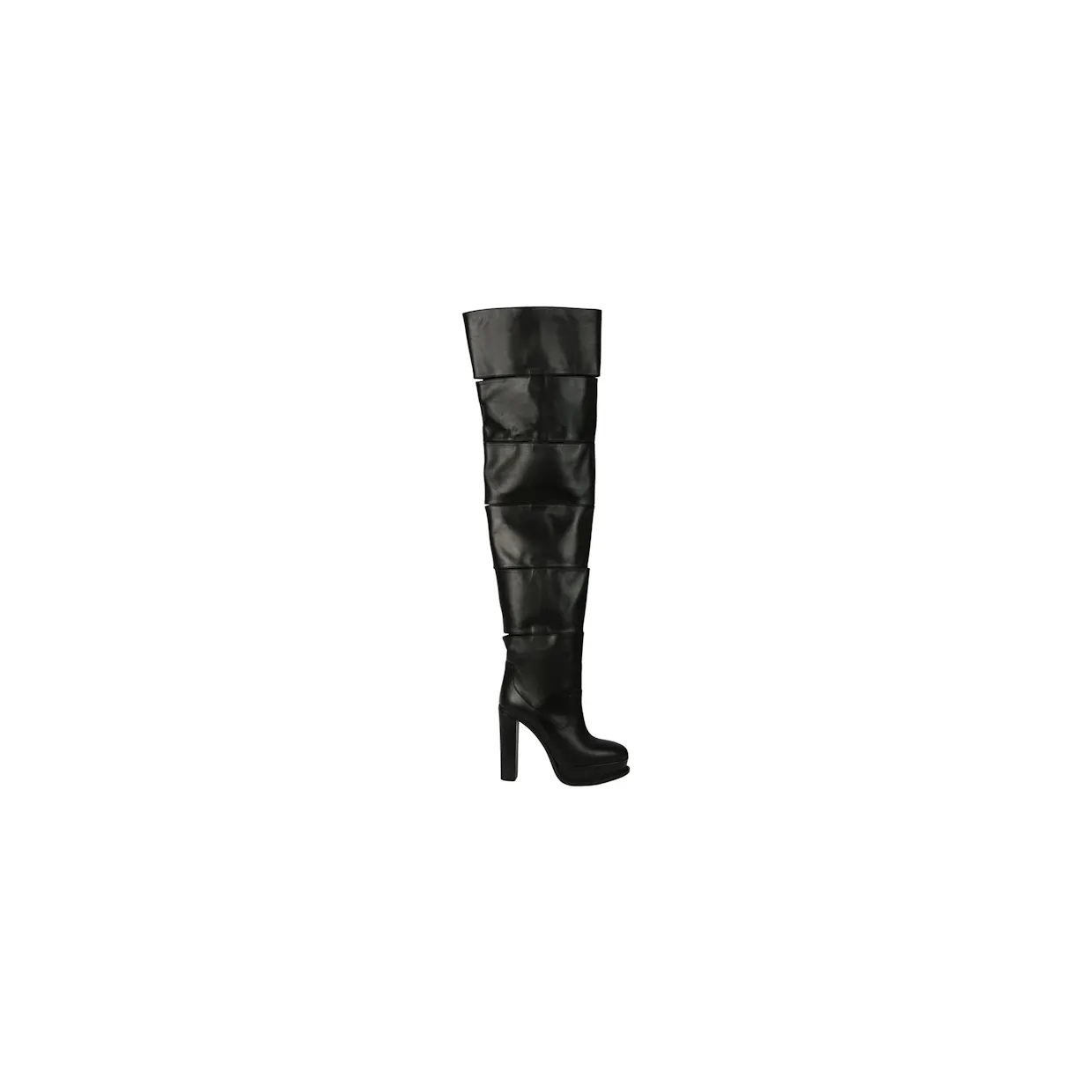 Alexander McQueen Slash Over-The-Knee Boots Black (745241 WIDR2 1000)