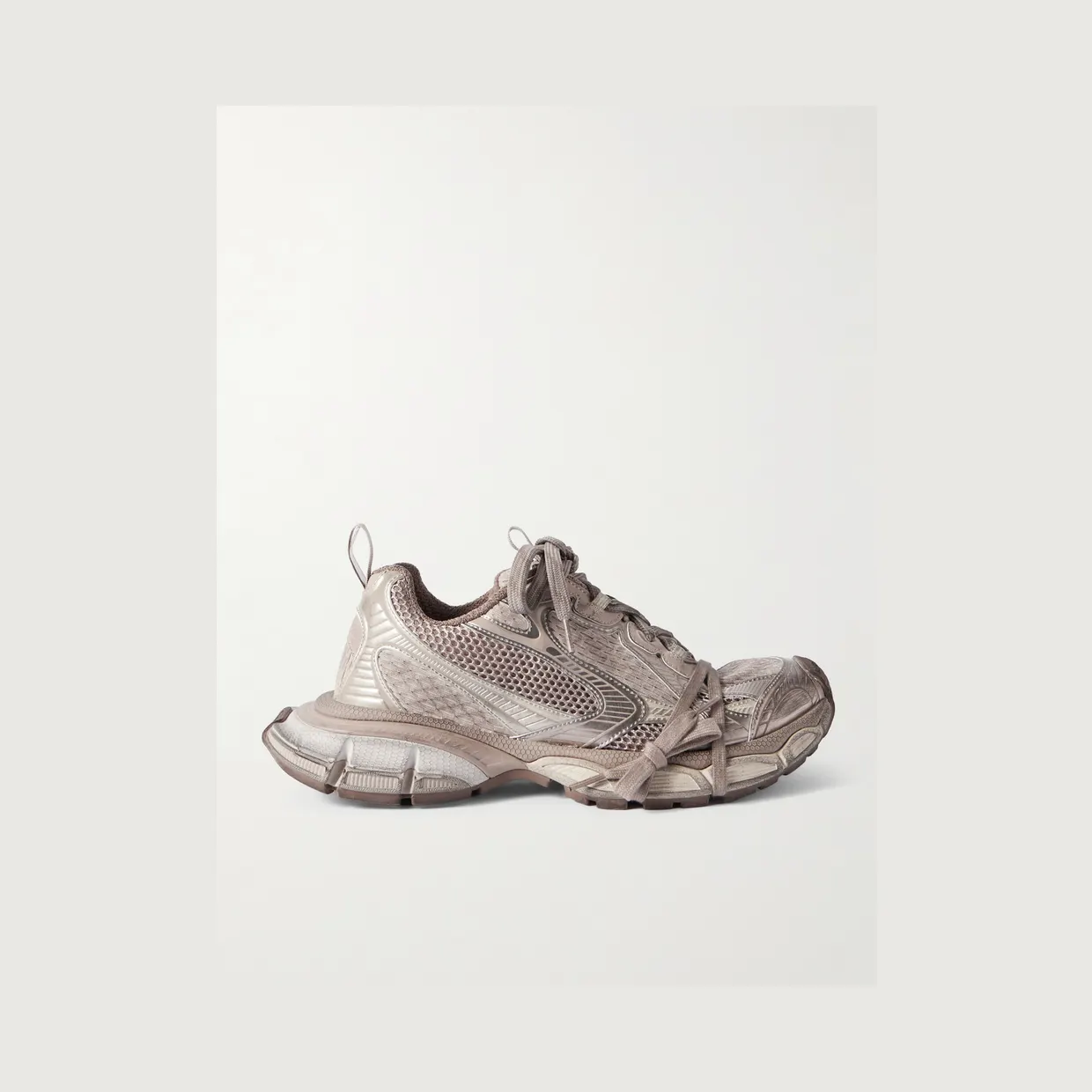 Balenciaga 3XL Distressed Mesh and Rubber Sneakers White (734734W3XL5)