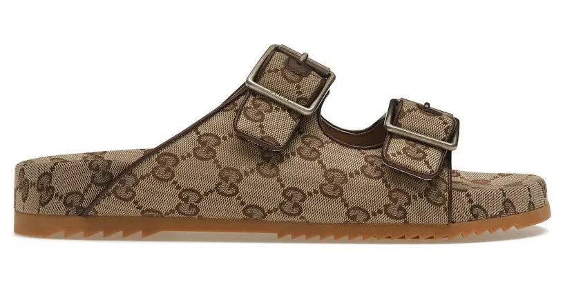 Gucci Strap Slide Sandal Beige Canvas (658020 2HK60 9791)