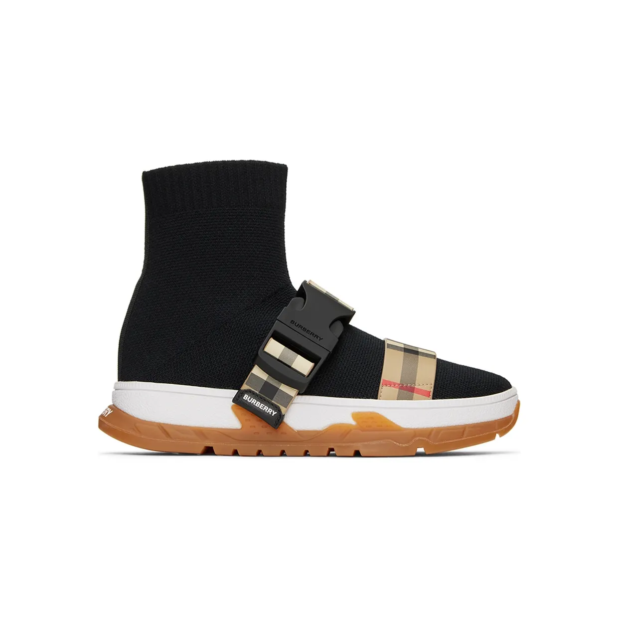 Burberry Kids Buckled Strap Union Sock Sneakers (8041008)
