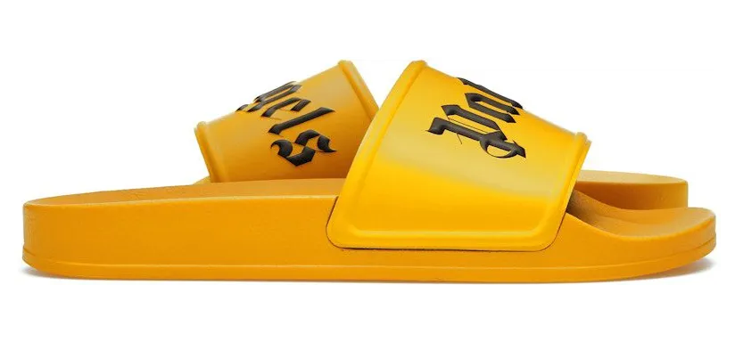 Palm Angels Pool Slides Yellow Black (PMIC001F21MAT0011810)