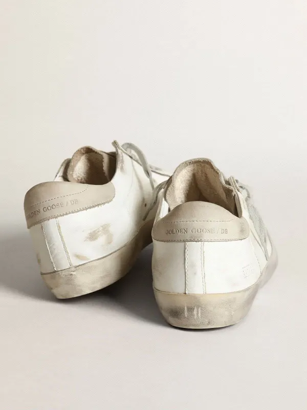 Golden Goose Super-Star In White Leather With Perforated Star And Beige Nubuck Heel Tab (GWF00105.F002942.10276) (5)