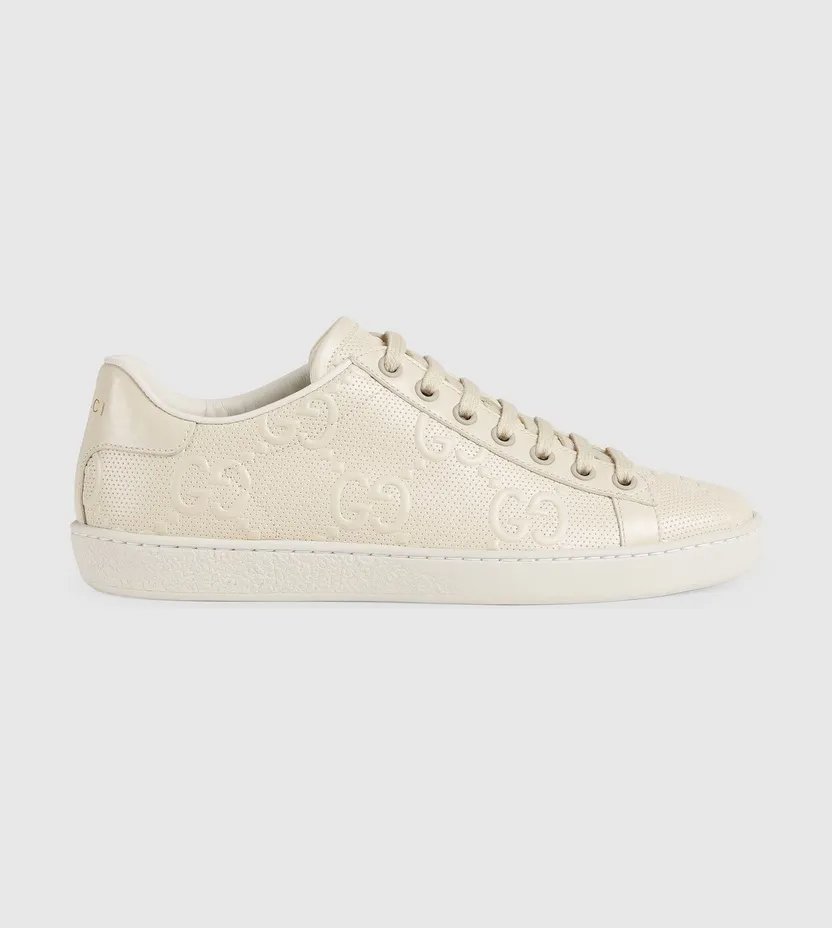 Gucci Ace GG Embossed Cream (W) (660135 1XK10 9022)