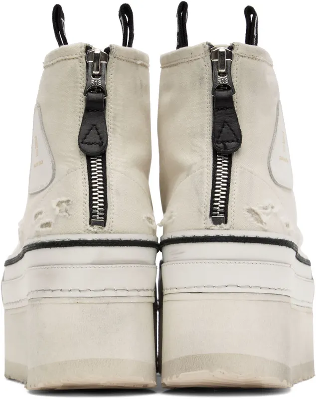 R13 Off-White Kurt Platform High-Top Sneakers (R13S0071-003)