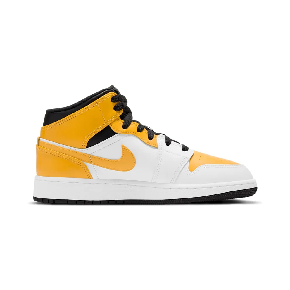 Air Jordan 1 Mid University Gold (GS) (2021) – “White / University Gold Black” (554725-170)