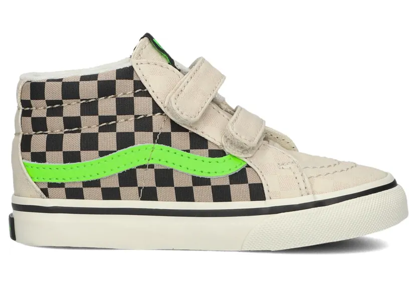 Vans SK8-Mid beige – zwart – limegroen (VN000D0PEN91M)