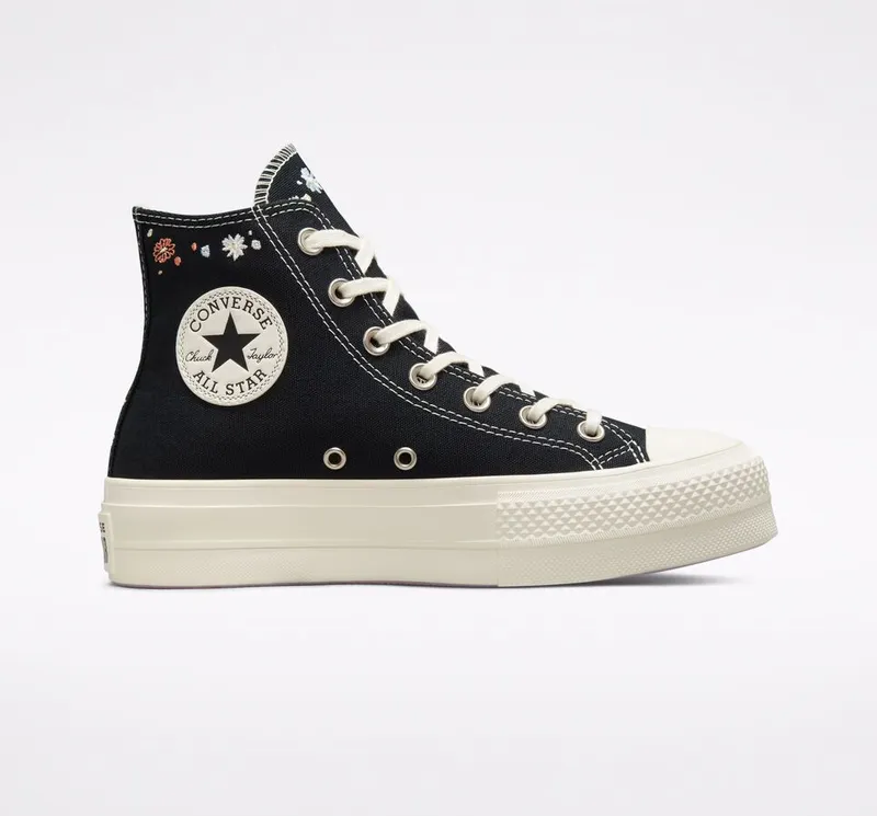 Converse Chuck Taylor All Star Lift Platform Embroidered Floral Black/multi/egret (A01592C)