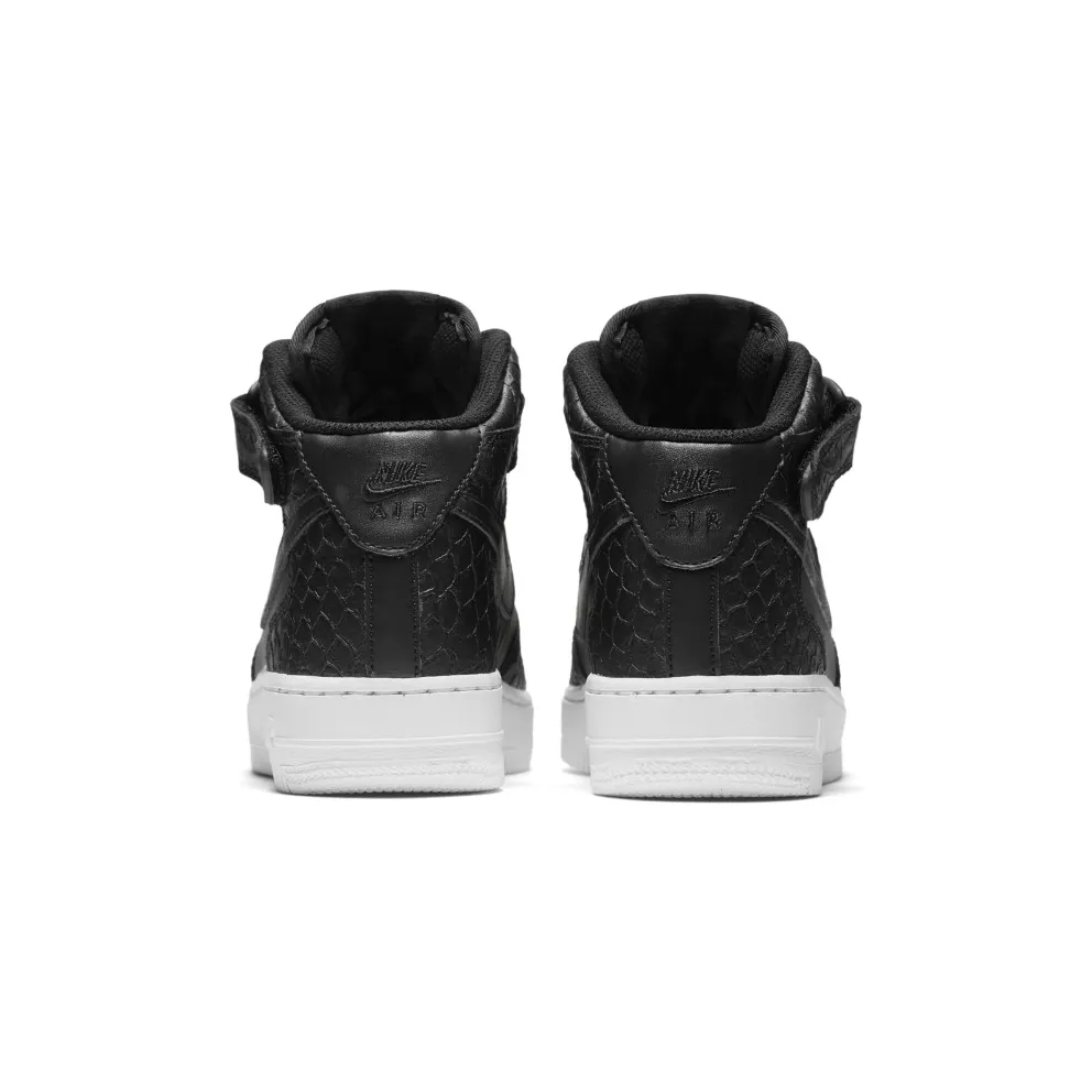 Nike Air Force 1 Mid Black Snake (GS) Black/Black-White (820342-001)