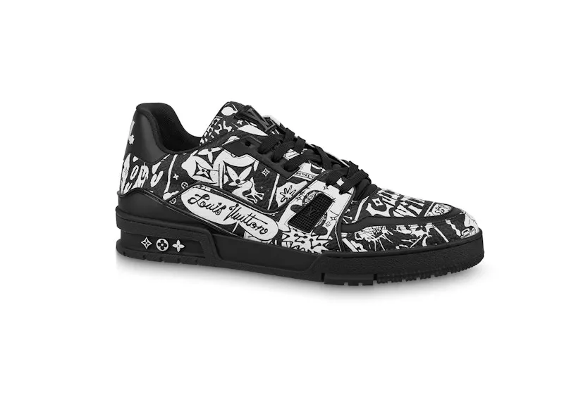 Louis Vuitton Trainer Comic Motifs Black White (1AB9WY)