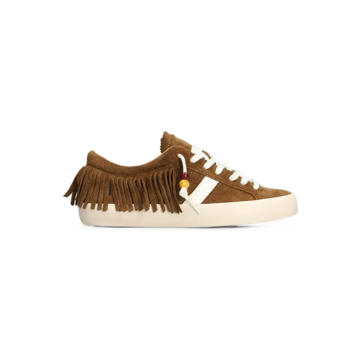 D.A.T.E. Hill Low met franje afwerking en kralen “Brown” (W451HLFRCU)