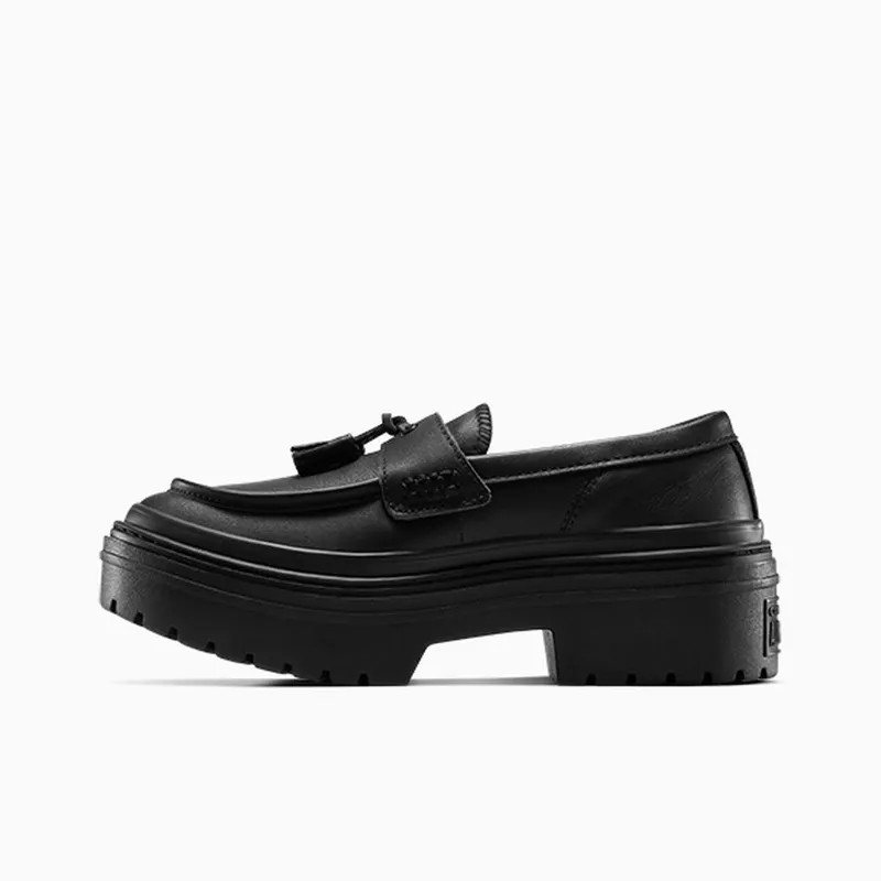 Converse Chuck Taylor All Star Lugged Heel Loafer Platform Leather Black/Black/Black (A14707C)