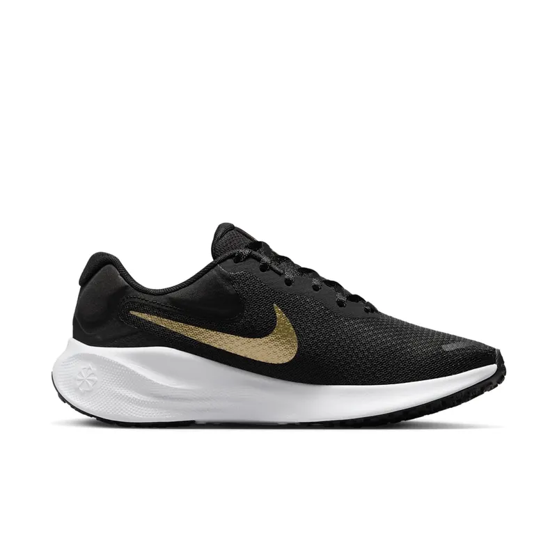 Nike Revolution 7 Black White Dark Smoke Grey Metallic Gold (FB2208-006)
