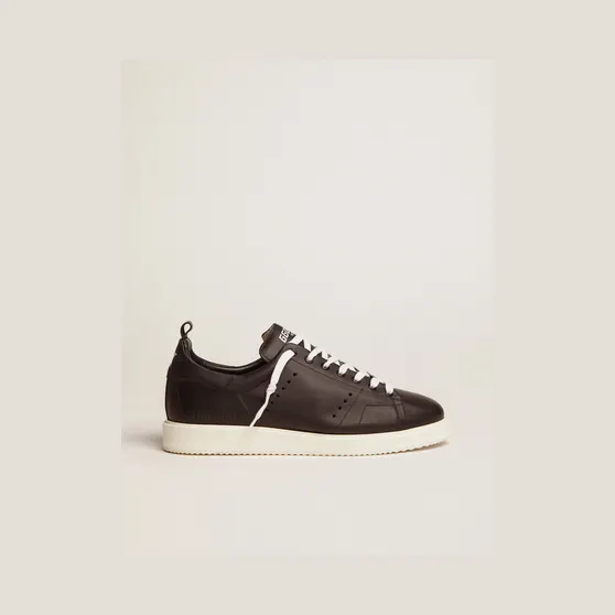 Golden Goose Starter In Leather With Star Printed On The Heel Tab (GMF00127.F000331.90100)