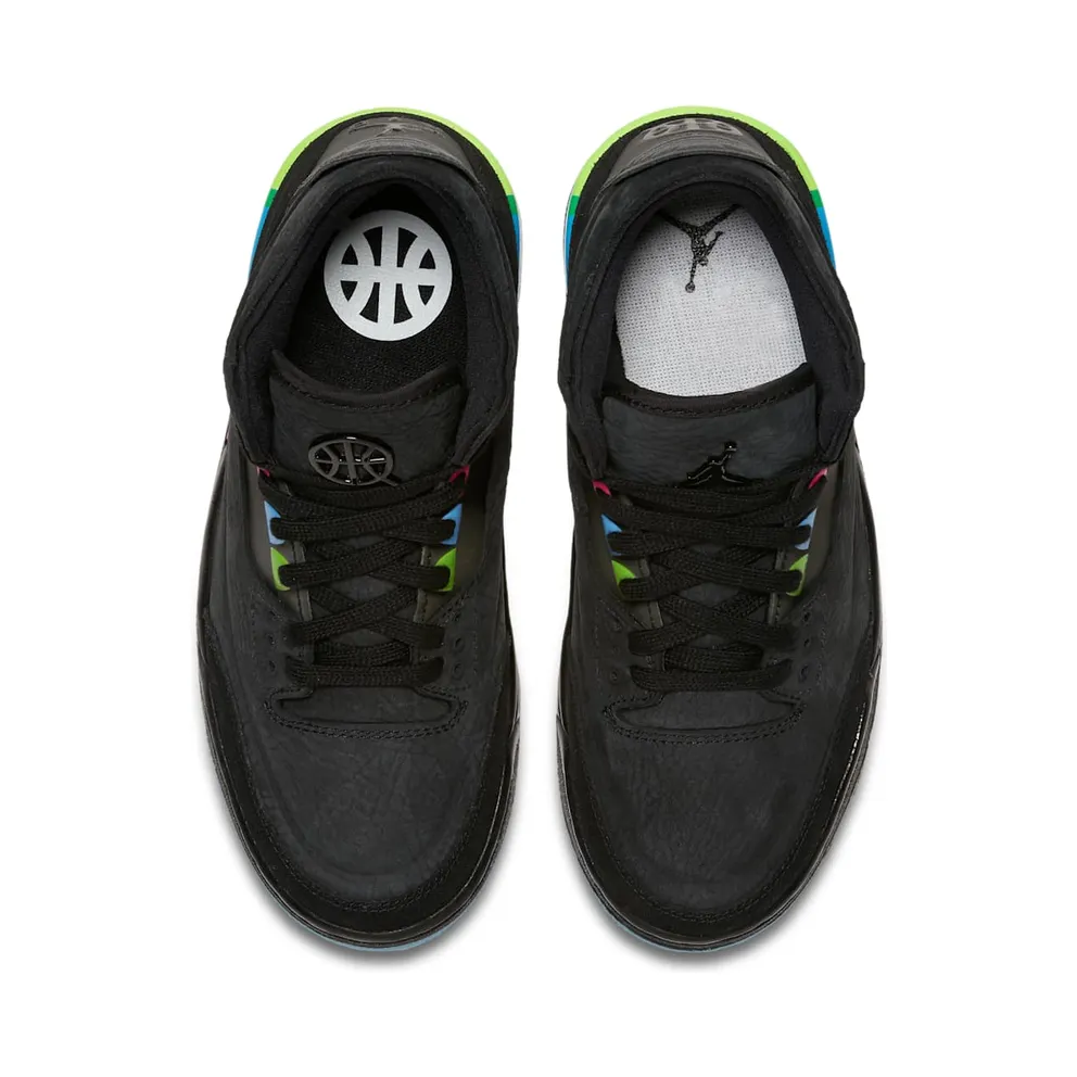Jordan 3 Retro Quai54 GS (2018) Black/Black/Electric Green (AT9194-001)