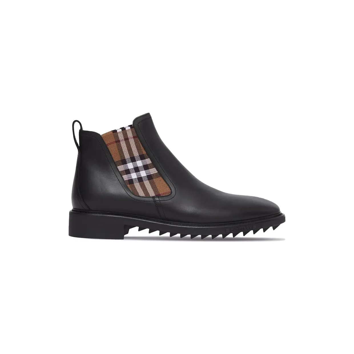 Burberry Check-panel Ankle Boots Black Brown (80452441)