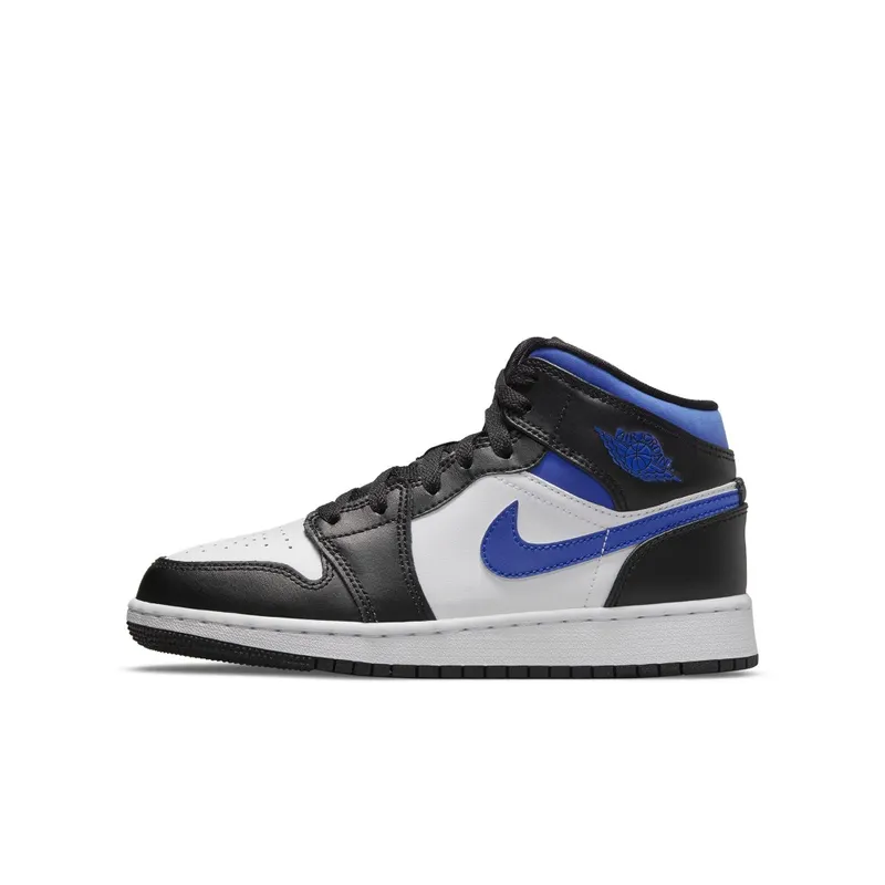 Air Jordan 1 Mid White Black Royal (GS) (554725-140)