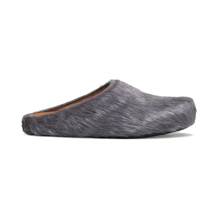 Marni Long Hair Calfskin Fussbett Sabot Mule Grey (SBMR000600P412200N30)
