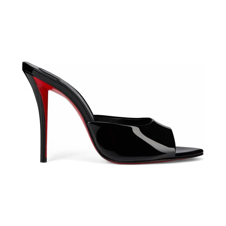 Christian Louboutin Miss Z 100mm Mule Black Patent Calf Leather (1250970B439)