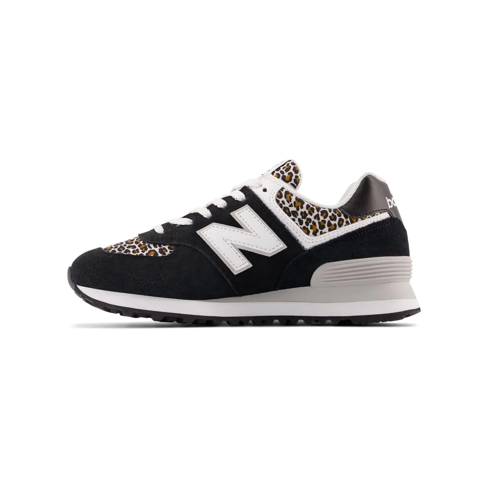 New Balance 574 Black Beige Leopard Print (WL574BI2)