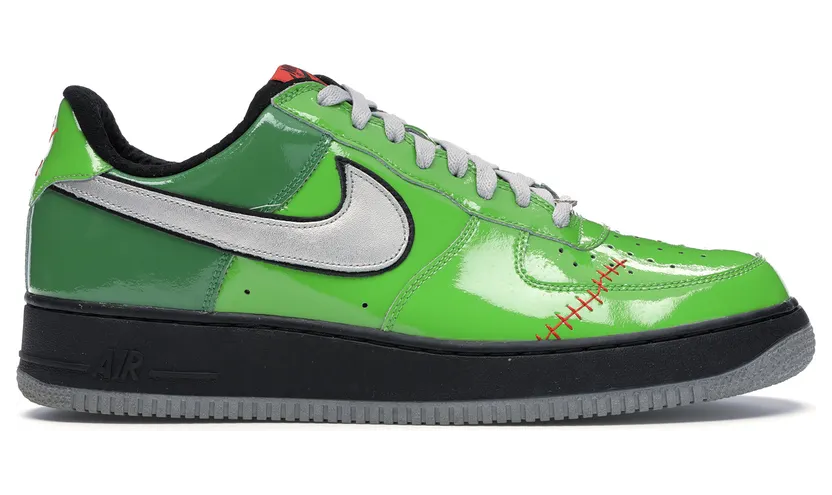 Nike Air Force 1 Premium ‘Frankenstein’ Green Bean/Metallic Silver-Grass-Black (313641-301)