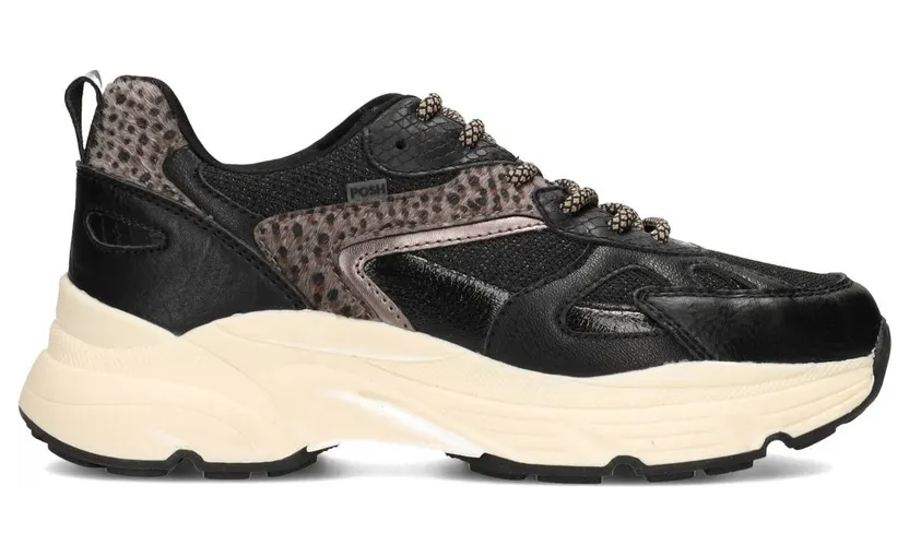 Poelman sneaker Zwart met combinatie (C1210810PSH609)