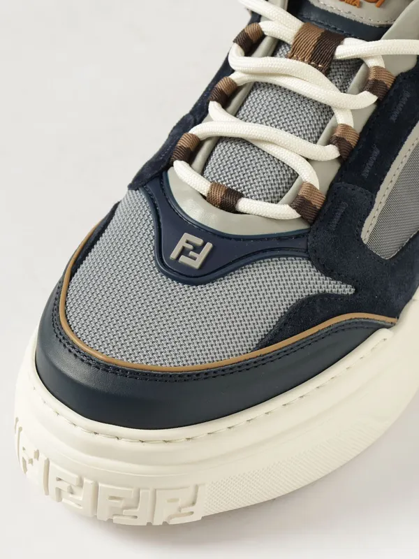 Fendi Force Low-Top Suede Calfskin Trainers with Chunky Sole Blue (7E1929AY1YF1WPM) (3)