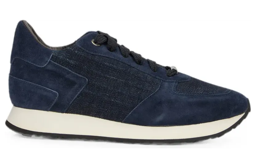 Moorer Denim met suède vlakken “Blue” (BALLAP5J)