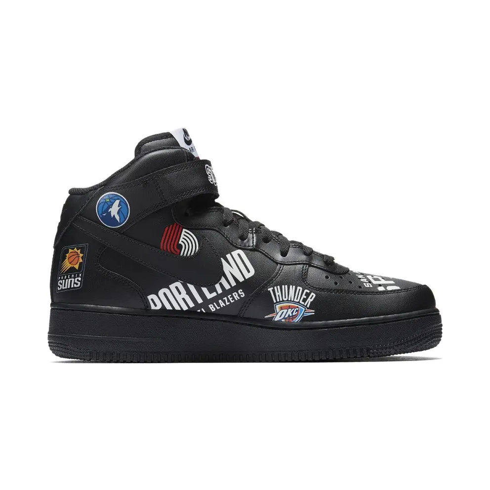 Nike x Supreme x NBA Air Force 1 Mid Black (AQ8017-001)